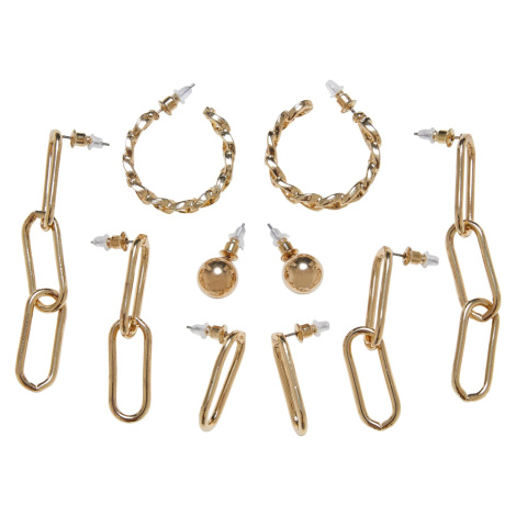 Assorted Chain Earrings 5-Pack - Gold Color Urban Classics