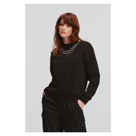 Mikina Karl Lagerfeld Karl Necklace Sweatshirt Black