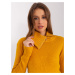 Horčicový sveter s rolákom na zips PM-SW-R3634.99-dark yellow