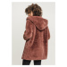 Dámsky kabát Urban Classics Hooded Teddy Coat darkrose