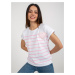 Lady's white-pink striped blouse with application