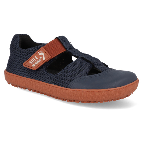 Barefoot dětské sandály Sole Runner - Mab Vegan blue/orange tmavě modré/oranžové