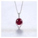 Linda's Jewelry Strieborný náhrdelník Red & Crystal Ag 925/1000 INH178