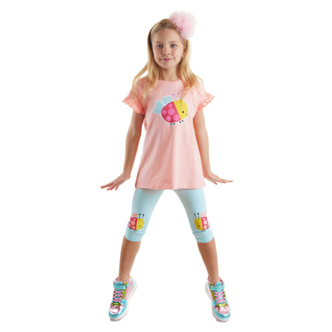 Denokids Frilly Ladybug Girl's Summer Tunic Tights Set