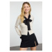 Trendyol Mink Garni Detailed Color Block Knitwear Cardigan