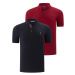 DUO SET T8560 DEWBERRY MEN'S T-SHIRT-BLACK-BURGUNDY