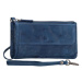 Hide & Stitches Modrá kožená kabelka na mobil „Lucy“