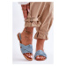 Women's material sandals light blue Aversa