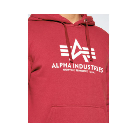 Alpha Industries Mikina Basic 178312 Červená Regular Fit