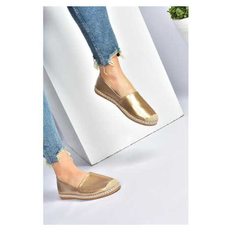 Fox Shoes Patent Leather Gold Casual Women's Shoes