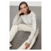 Trendyol Stone Wide Pattern Foil Printed Knitwear Sweater