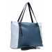 Dámska kožená kabelka Facebag Joana - modro-biela