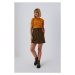 Trapezoidal skirt made of imitation suede