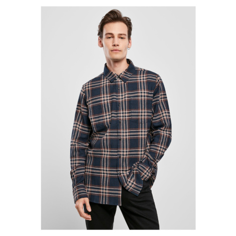 Campus Plaid Shirt Dark Blue/Rust Urban Classics