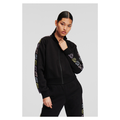 Mikina Karl Lagerfeld Ikonik 2.0 Outline Zip Up Black