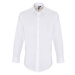 Premier Workwear Pánska bavlnená košeľa s dlhým rukávom PR244 White