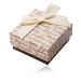 Darčeková krabička na náušnice alebo prstene - béžovo-hnedá kombinácia, mašľa, nápisy