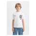 DEFACTO Boy's Crew Neck Printed Short Sleeve T-Shirt