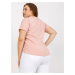 Prašně růžové dámské tričko plus size s nápisem JEDNA