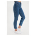 Trendyol Blue Stitch Detail High Waist Mom Jeans