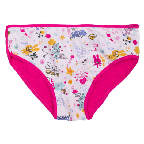 White and pink panties for a girl with colorful patterns