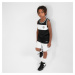 Detské obojstranné basketbalové tielko T500R čierno-biele