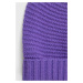 Detská vlnená čiapka United Colors of Benetton fialová farba biela, z tenkej pleteniny, vlnená