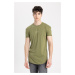 DEFACTO Long Muscle Fit Crew Neck Printed Short Sleeve T-Shirt