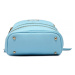 Konofactory Modrý mini kožený batoh s príveskom „Minimal“ 12L
