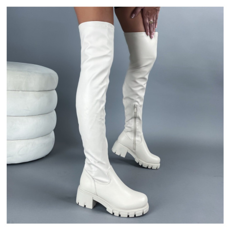 Béžové vysoké čižmy iMóda