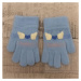 Detské zateplené modré rukavice 6-12Y BOW
