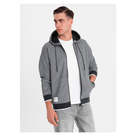 Ombre Men's softly structured hooded sweatshirt - black