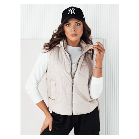 Women's quilted vest TREOS light grey Dstreet