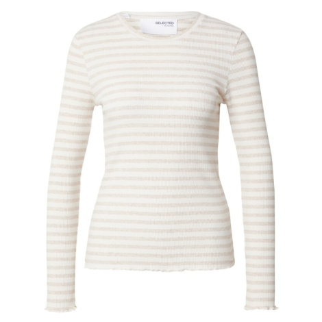 SELECTED Tričko 'ANNA'  béžová / krémová
