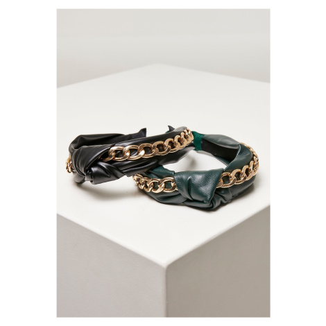 Alice Band with Chain 2-Pack black/bottlegreen Urban Classics