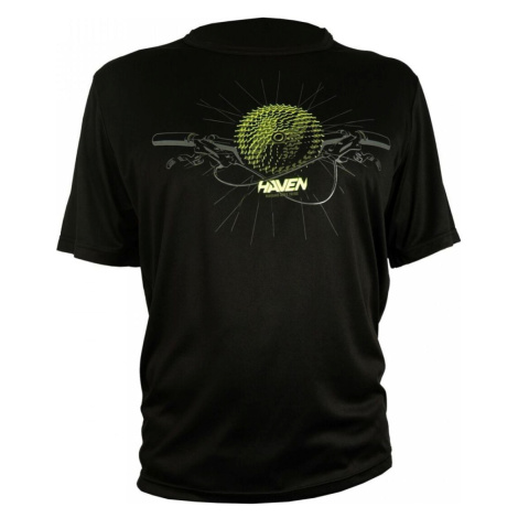 HAVEN Cyklistický dres s krátkym rukávom - NAVAHO II SHORT - čierna/zelená