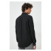 Bavlnená košeľa Polo Ralph Lauren pánska, čierna farba, regular, s golierom button-down, 7106544
