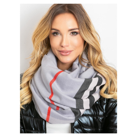 Gray scarf with fringe