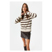 Koton Women's Beige Striped Sweater