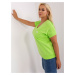 Light green women's blouse plus size with pocket