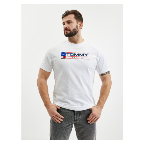 Tričká s krátkym rukávom pre mužov Tommy Jeans - biela Tommy Hilfiger