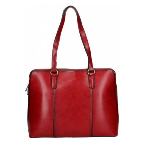 Elegantná dámska kožená kabelka Katan Apolens - červená Katana