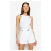 Trendyol White Button Detailed Shorts