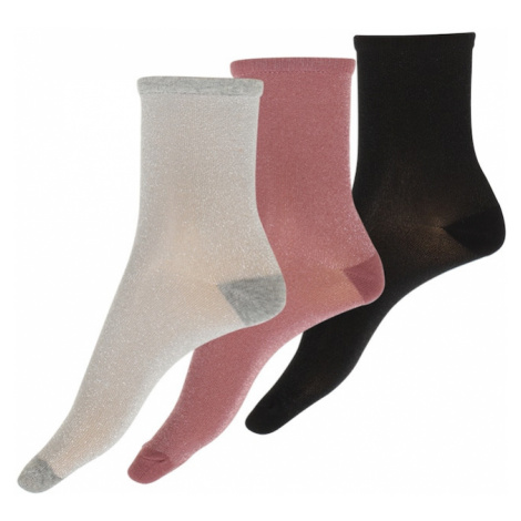 BeckSöndergaard Ponožky 'Dina Solid Mix 3'  sivá / svetlofialová / čierna