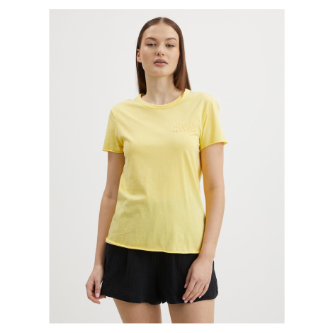 Yellow basic T-shirt ONLY Fruity - Women