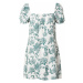 Abercrombie & Fitch Kleid  biela / smaragdová