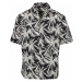 Pánska košeľa s krátkym rukávom URBAN CLASSICS Pattern Resort Shirt palm/white