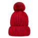 Červená zimná čiapka MOSQUITO s brmbolcom