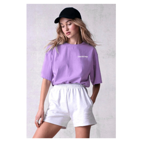 Madmext Mad Girls Lilac Print T-Shirt