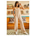 Olalook Women's Loose, Plunging Jumpsuit with Stone Pockets
